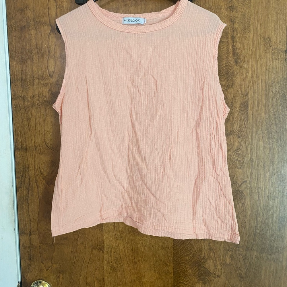 MISSLOOK Coral Sleeveless Muscle Tee